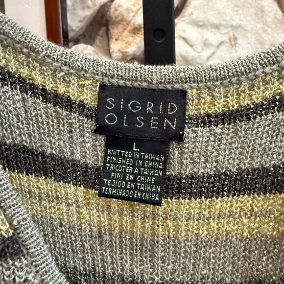 Sigrid Olsen women’s knitted stripe tank sweater - Picture 3 of 9